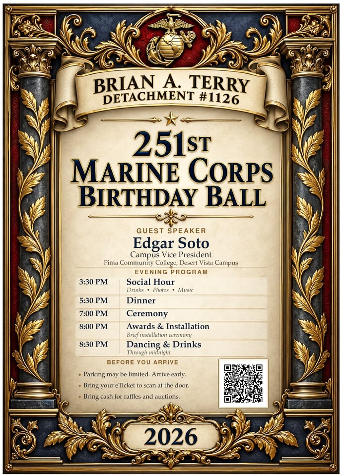 251st Marine Corps Birthday Ball flyer, Brian A. Terry Detachment #1126